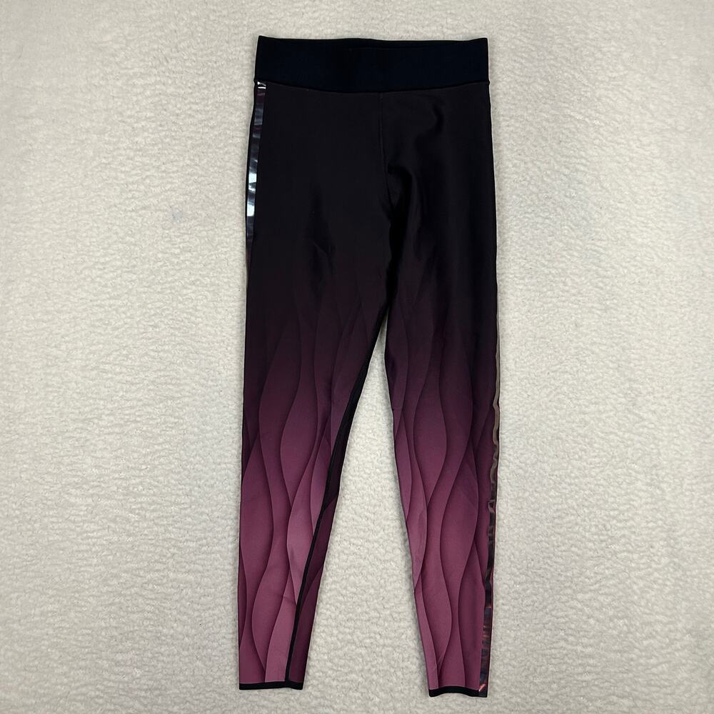 Ultracor Size XS Breaker Leggings Nero Maroon Black Opal Side Stripe Gym Workout